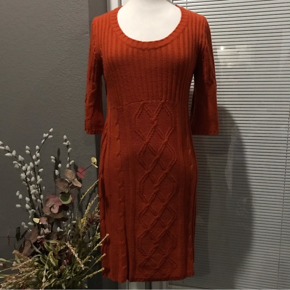 PINK ROSÉ Rust Color Sweater Dress - Picture 10 of 11
